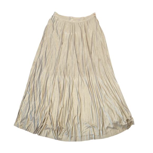 INC International Concepts Dresses & Skirts - INC International Concepts Shiny Metallic Gold Pleated Maxi Skirt 10